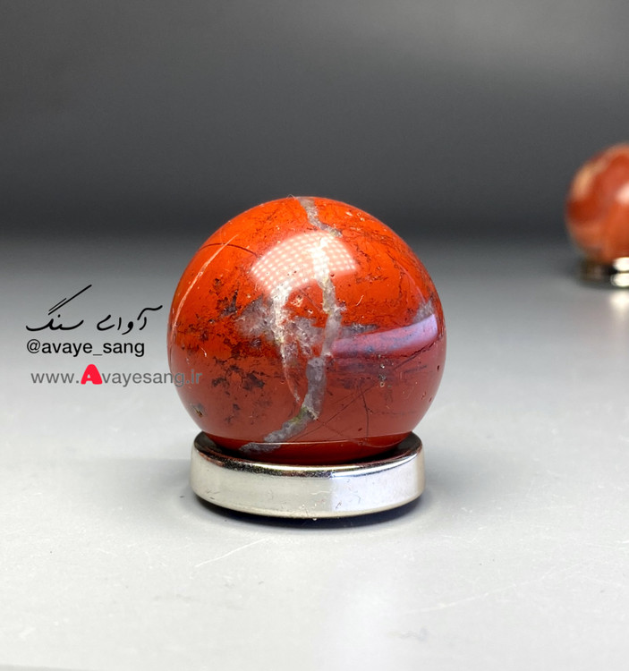 سنگ گوی جاسپرسرخ قطر ۳ سانت وزن ۴۵ گرم