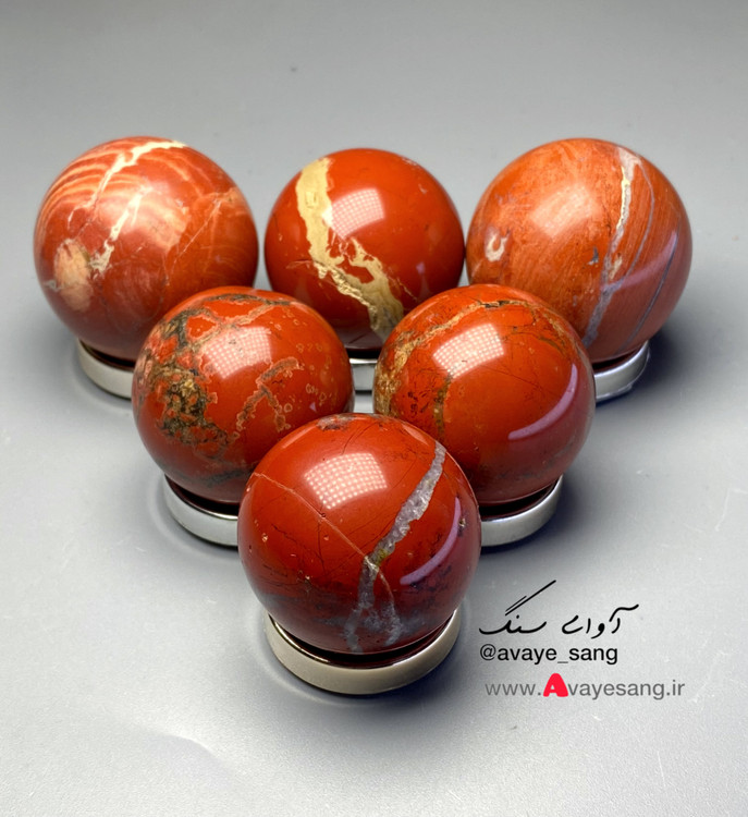 گوی سنگ جاسپرسرخ قطر ۳ سانت(سایز ۳)