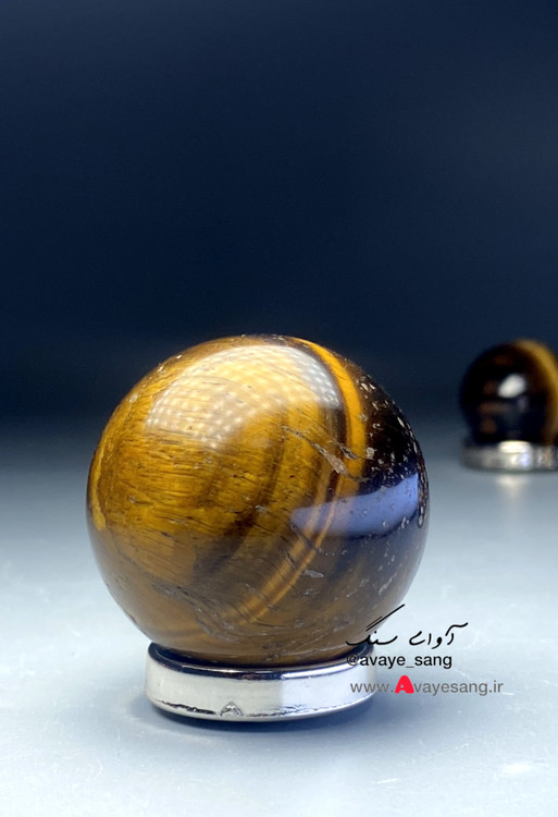 گوی سنگ چشمببر (تایگر آی) قطر ۴ سانت طبیعی اصلی