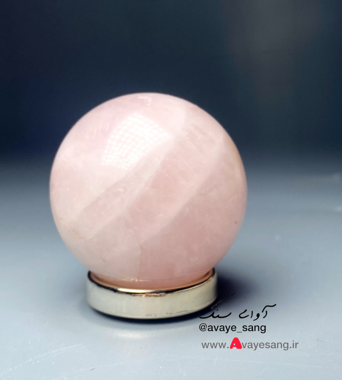 گوی رزکوارتز قطر ۴ سانت سایز ۴ سنگ چاکرا قلب